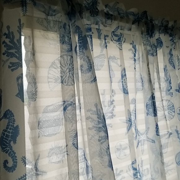 Voila Seaside Spirit Blue Sheer Voile Curtains - Picture 7 of 12
